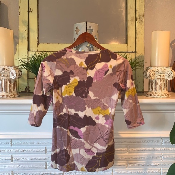 Patagonia Organic Cotton Scoop Neck Leaf Print 1/2 Sleeve Tee Size XS - Picture 4 of 4